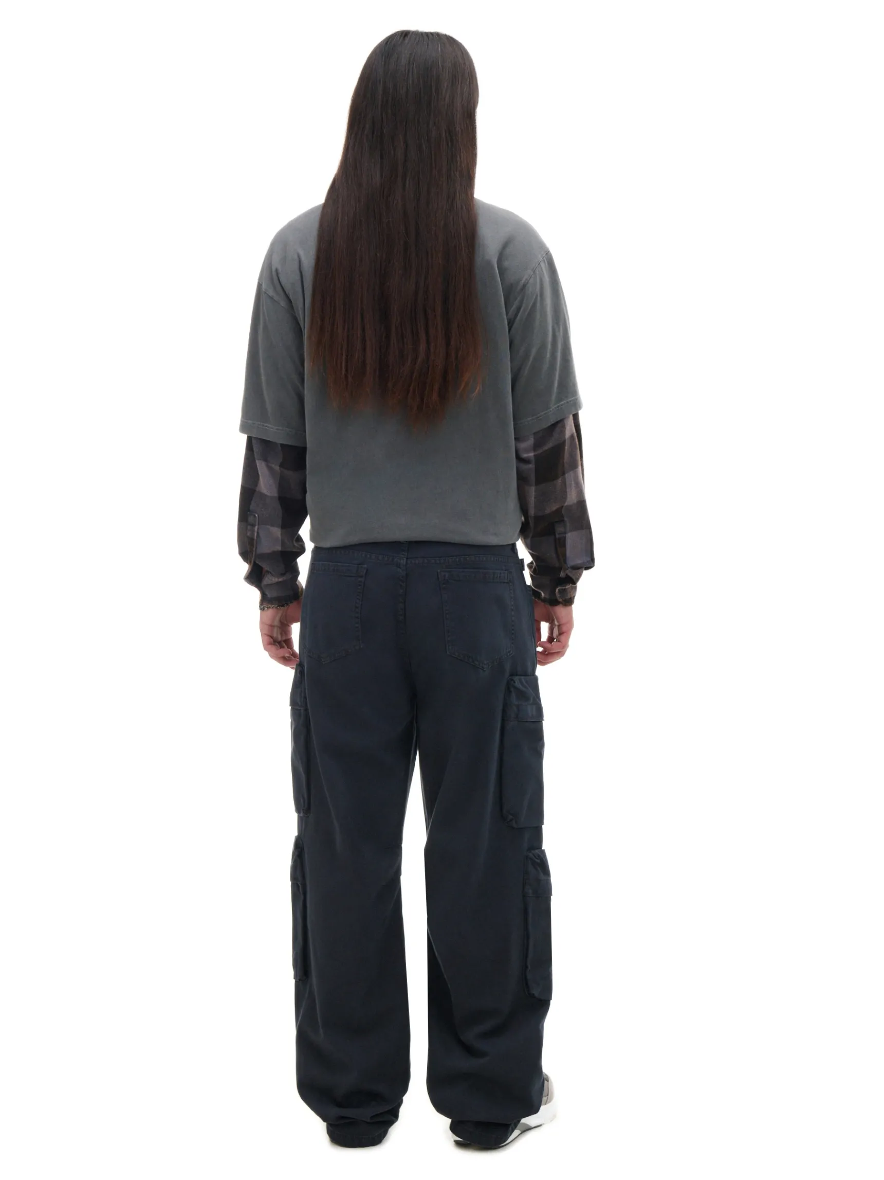 New Cropp Szare spodnie loose z kieszeniami cargo szary