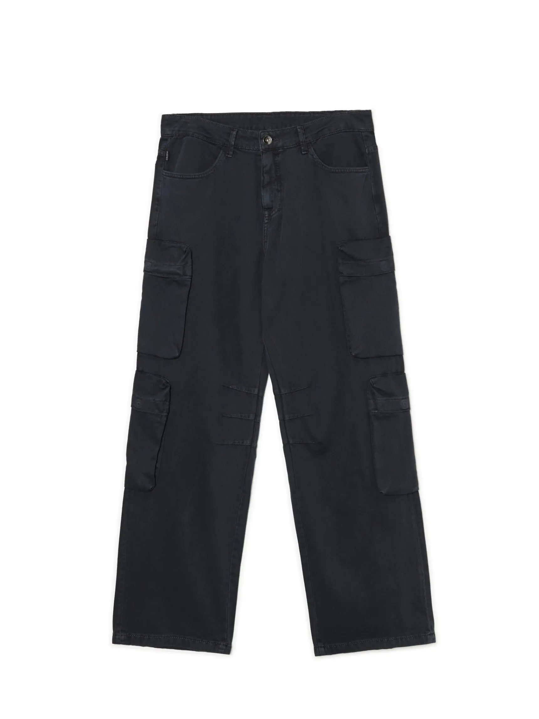 New Cropp Szare spodnie loose z kieszeniami cargo szary