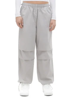 Best Cropp Szare spodnie parachute jasnyszary