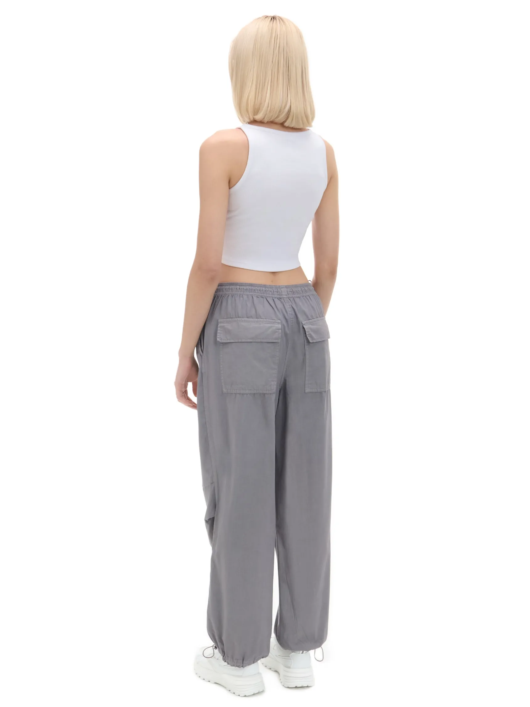 Discount Cropp Szare spodnie parachute inny