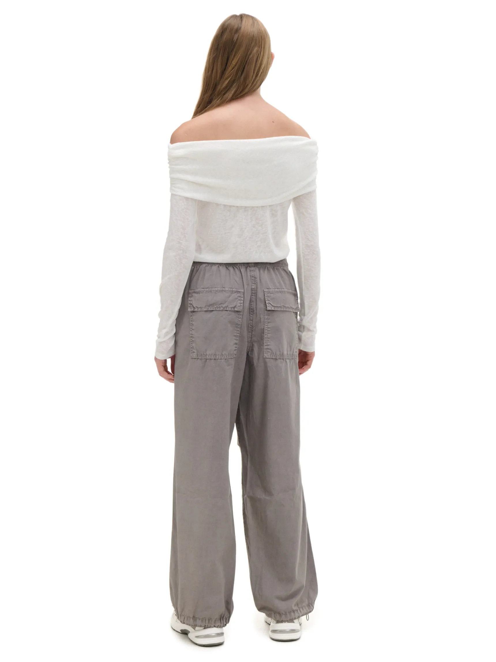 Discount Cropp Szare spodnie parachute inny
