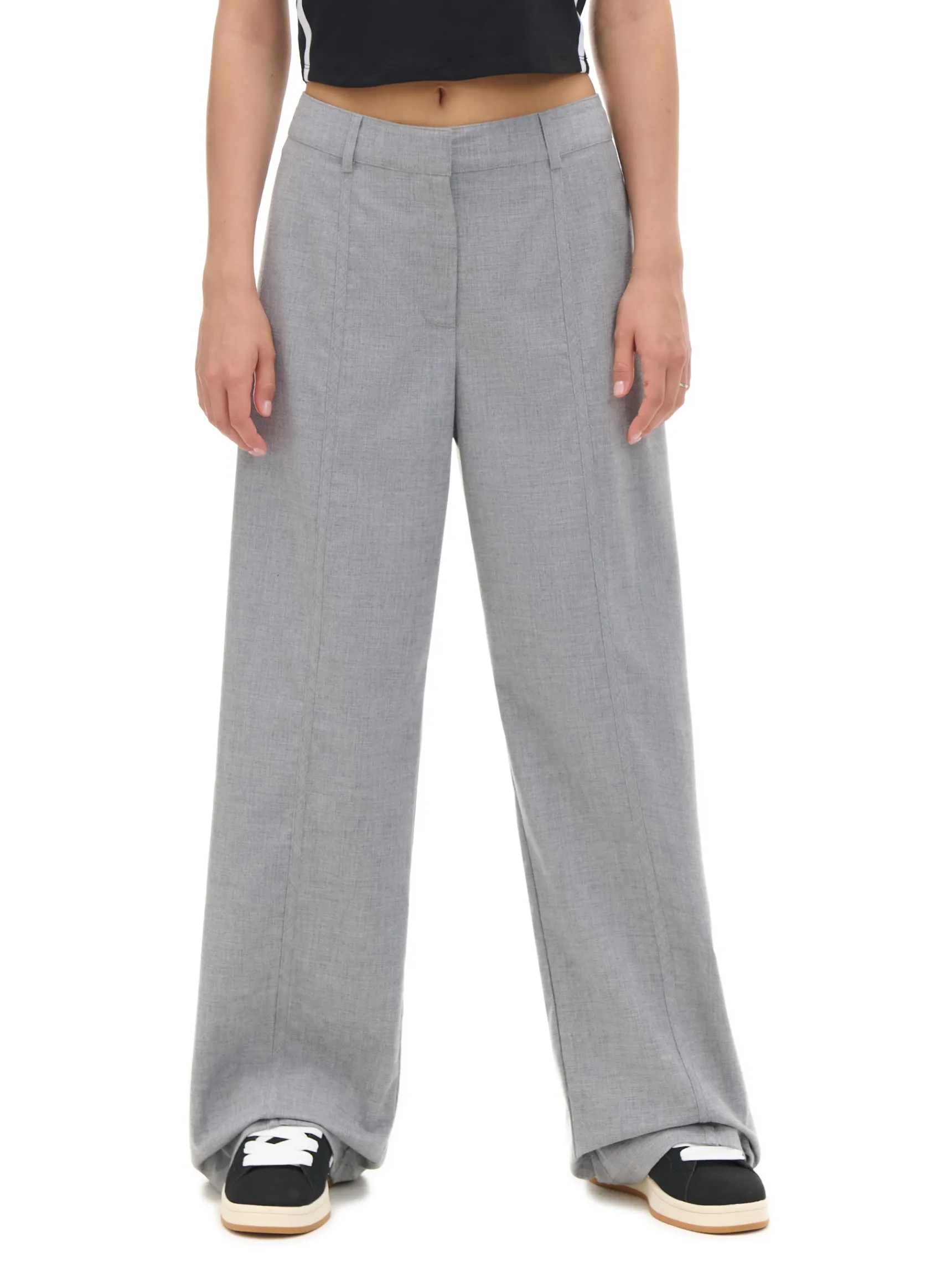 Sale Cropp Szare spodnie tailoring szary