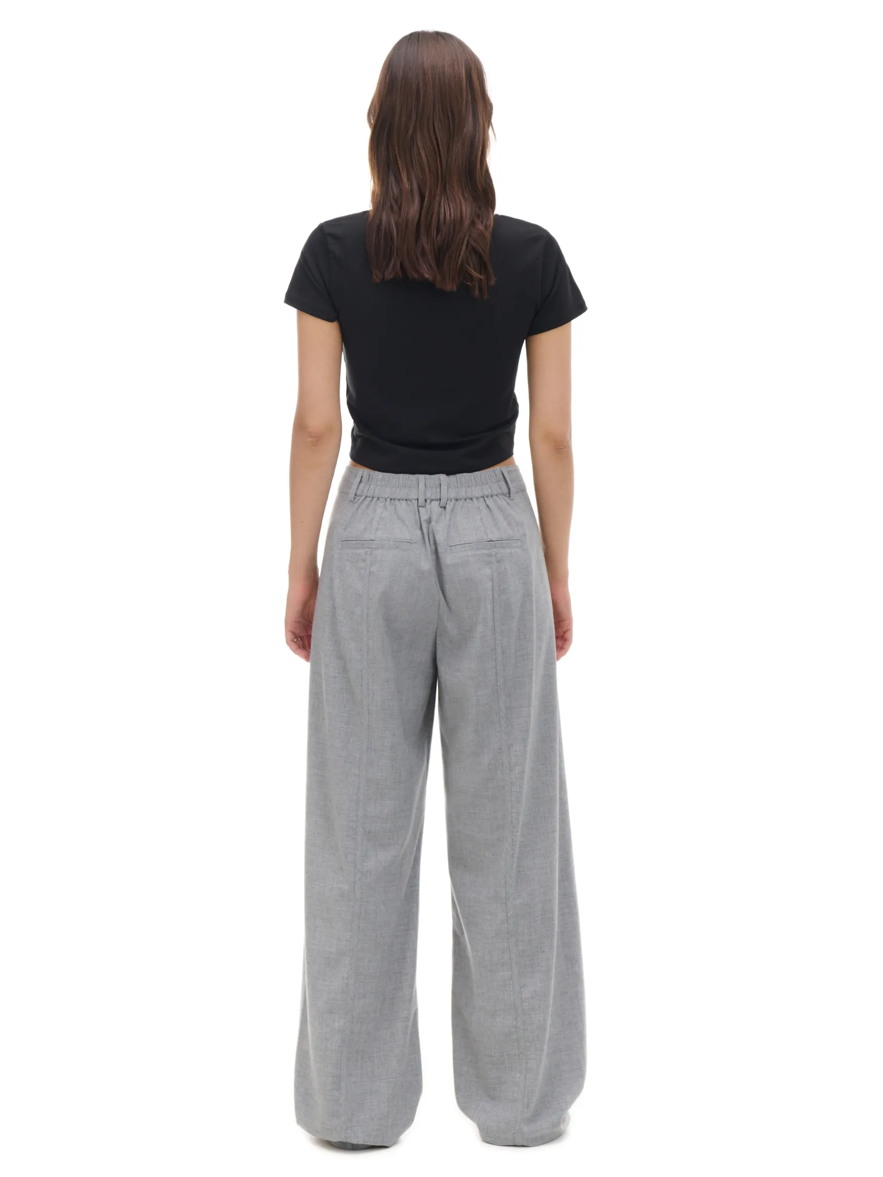 Sale Cropp Szare spodnie tailoring szary