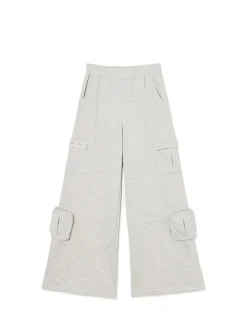 Fashion Cropp Szare spodnie z kieszeniami cargo jasnyszary