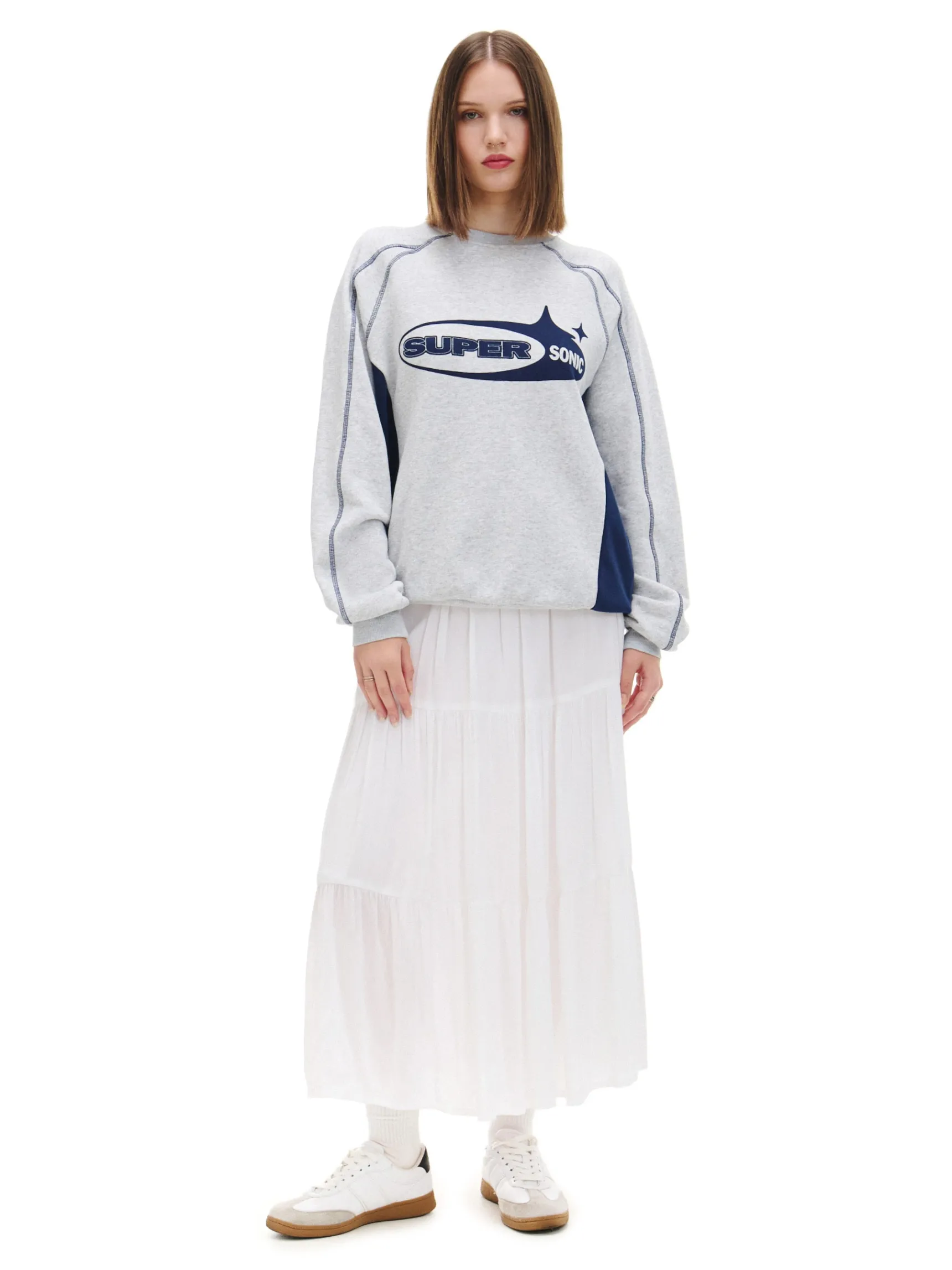 Discount Cropp Szaro-granatowa bluza Baltic Games jasnyszary