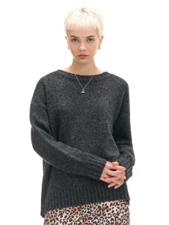 New Cropp gładki sweter szary
