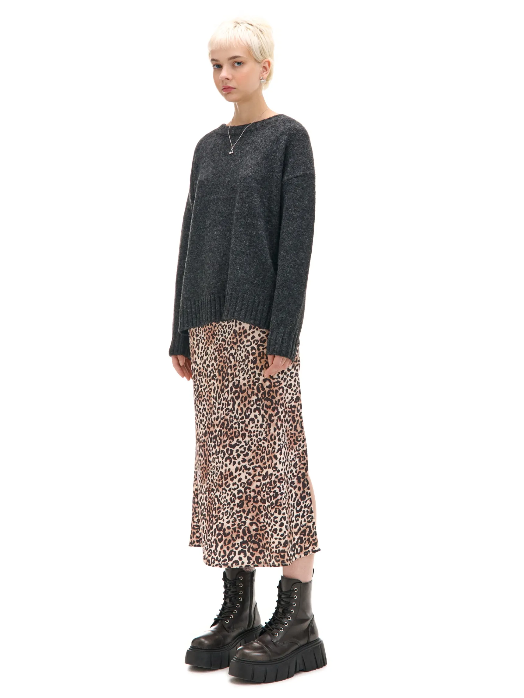New Cropp gładki sweter szary