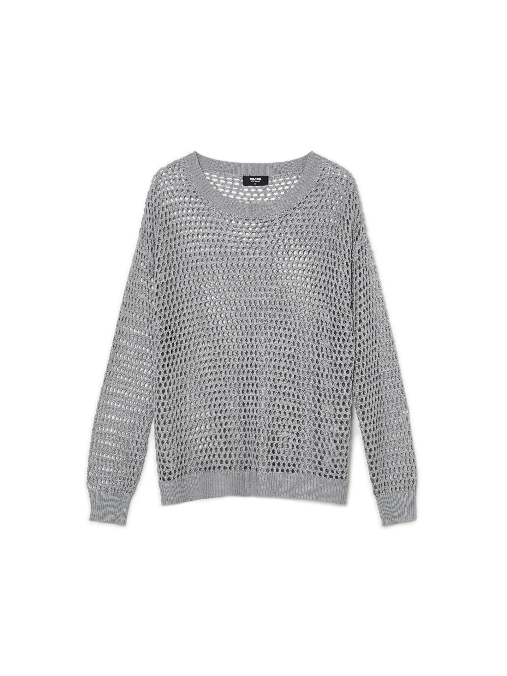 Sale Cropp siatkowy sweter szary