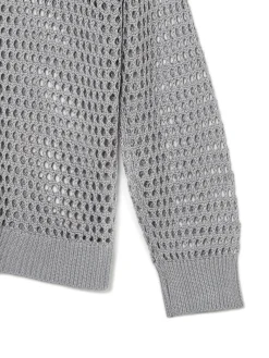 Sale Cropp siatkowy sweter szary