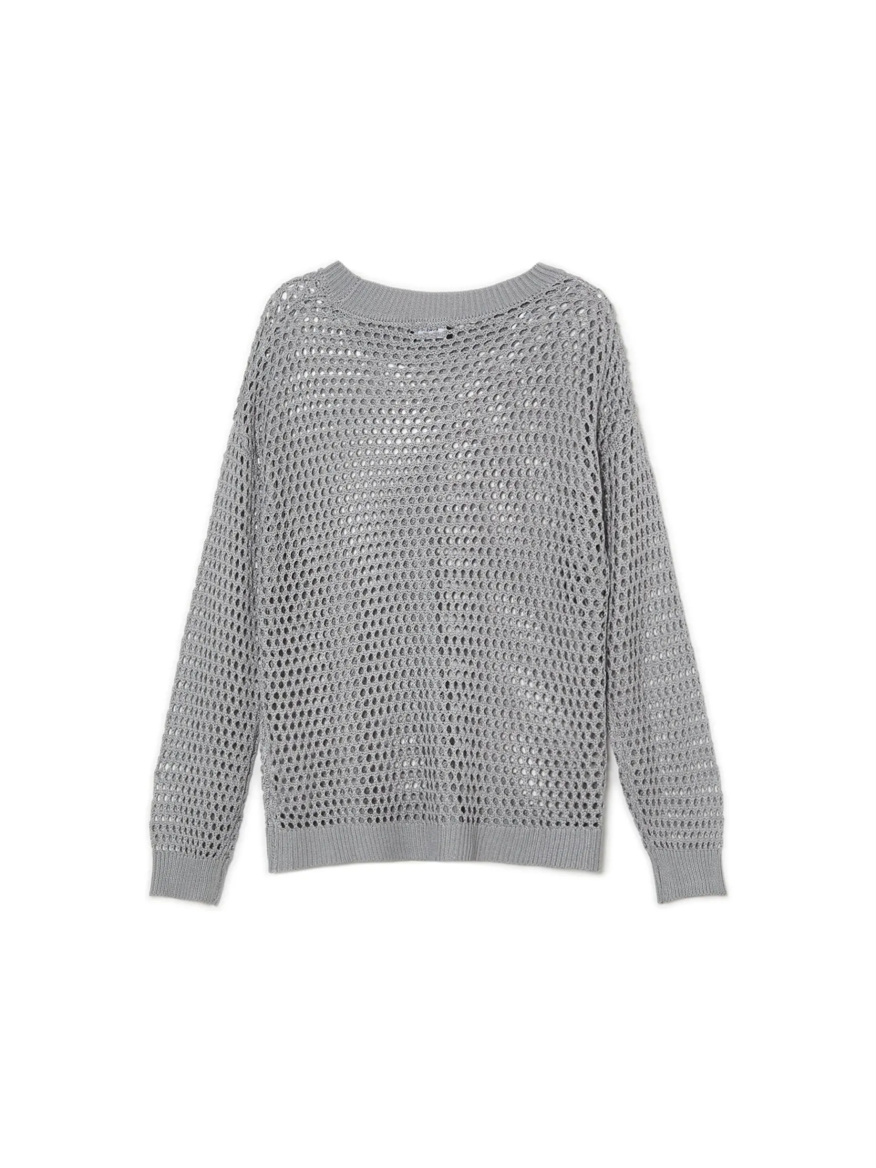 Sale Cropp siatkowy sweter szary