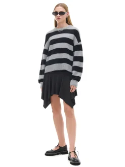 Fashion Cropp sweter w czarne paski szary