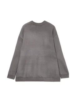 Discount Cropp sweter z artystycznym nadrukiem szary