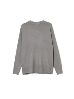 Clearance Cropp Szary sweter z kotem jasnyszary
