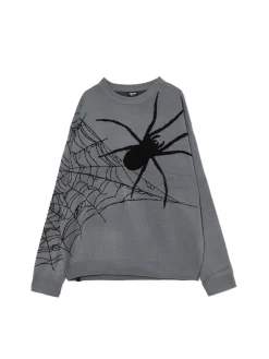 Sale Cropp sweter z pająkiem szary