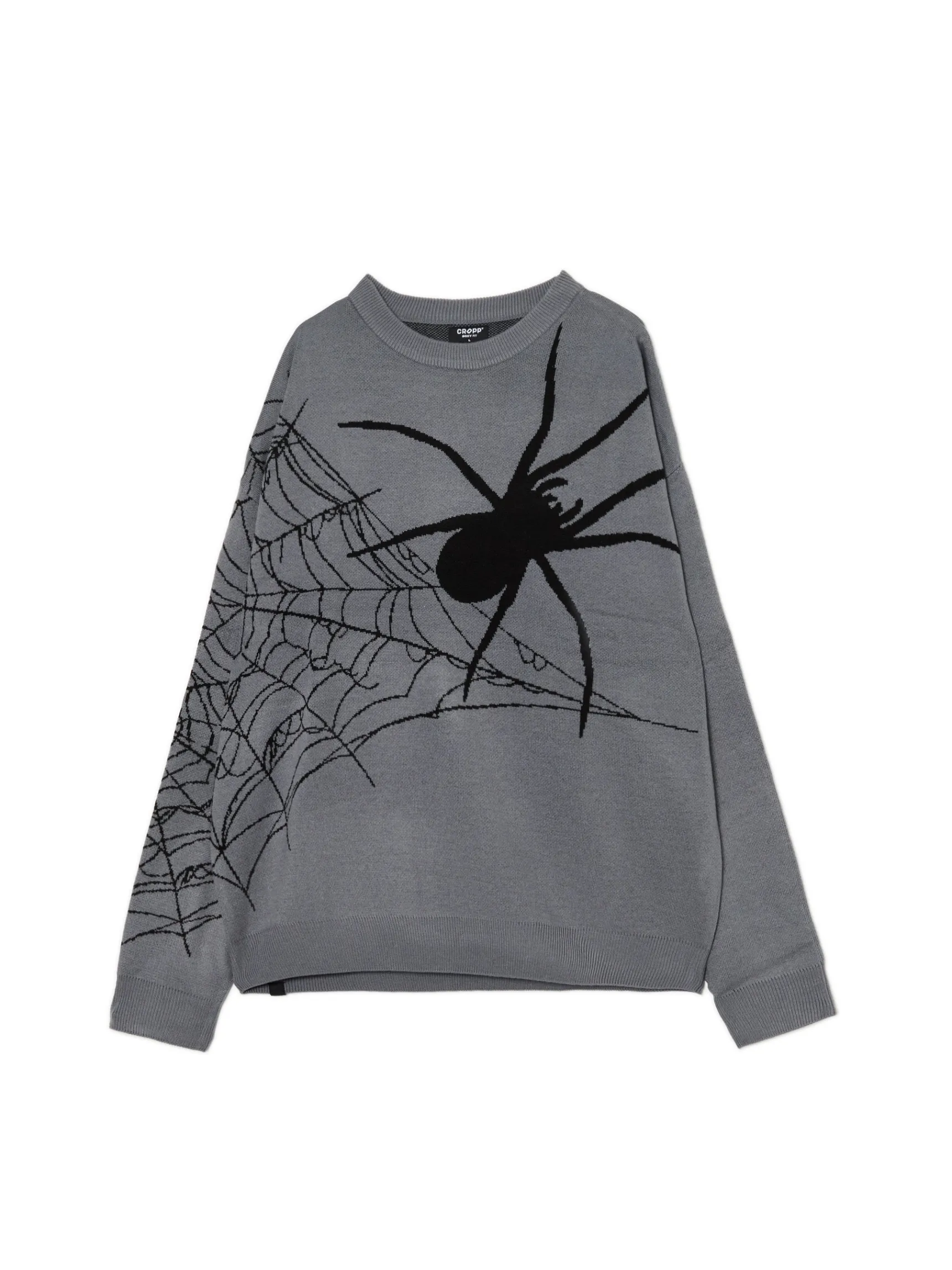 Sale Cropp sweter z pająkiem szary
