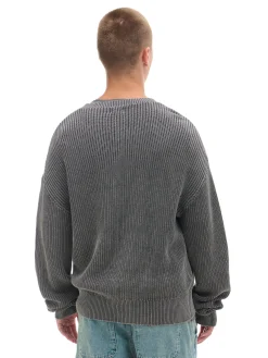 Best Cropp sweter z prążkowanej dzianiny szary