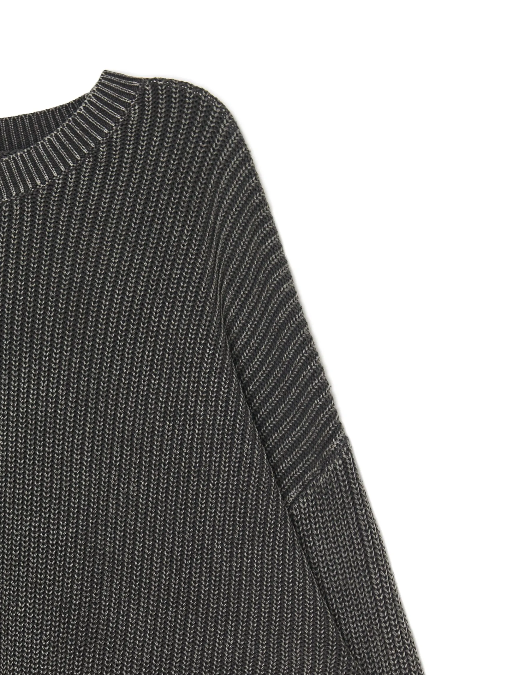 Best Cropp sweter z prążkowanej dzianiny szary