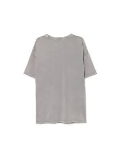Hot Cropp T-shirt oversize z wiśniami szary