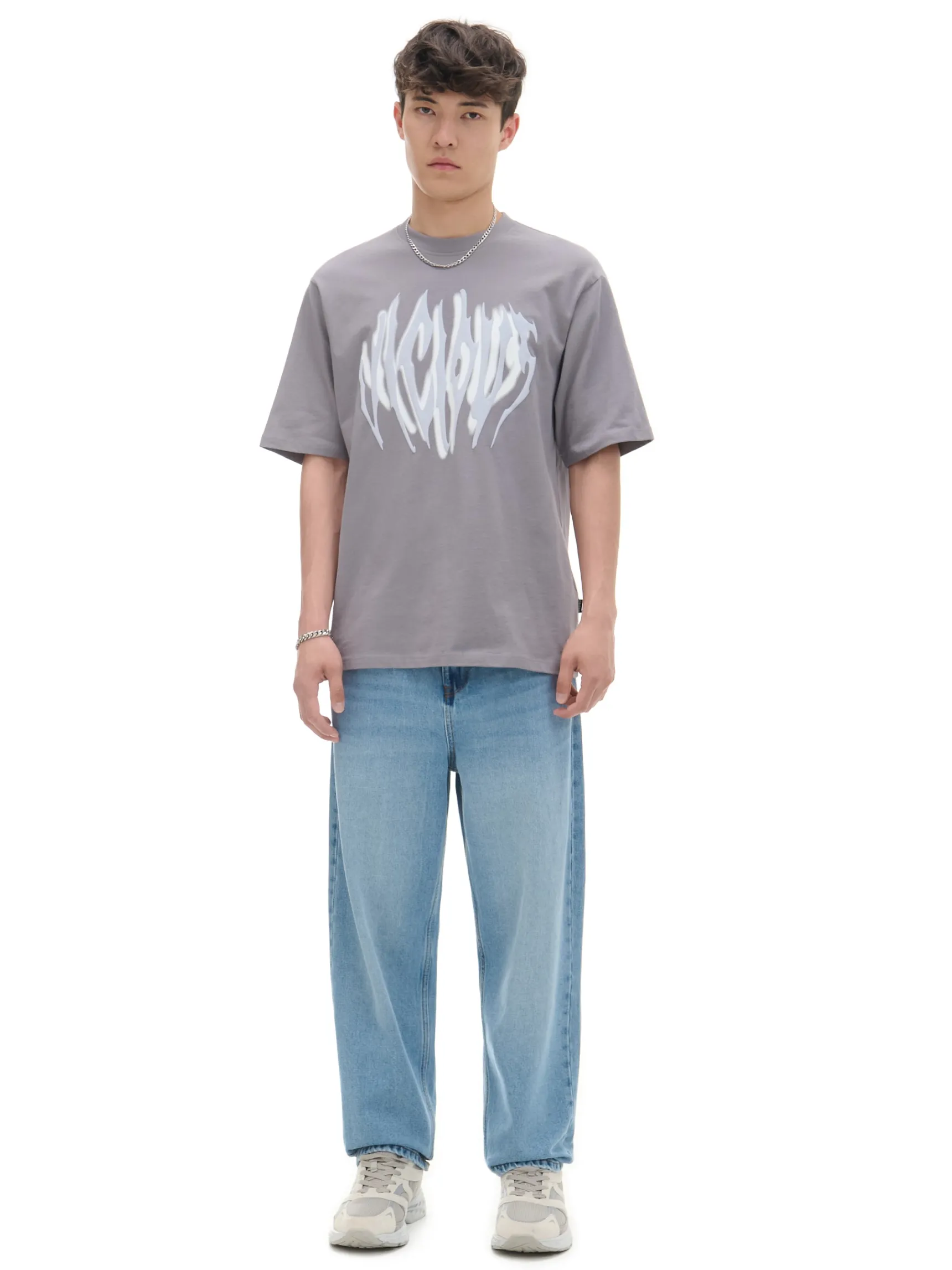 Best Cropp T-shirt z art printem szary