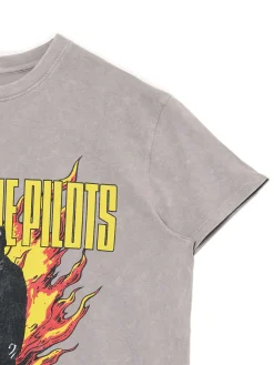 Online Cropp Szary T-shirt z nadrukiem Twenty One Pilots jasnyszary