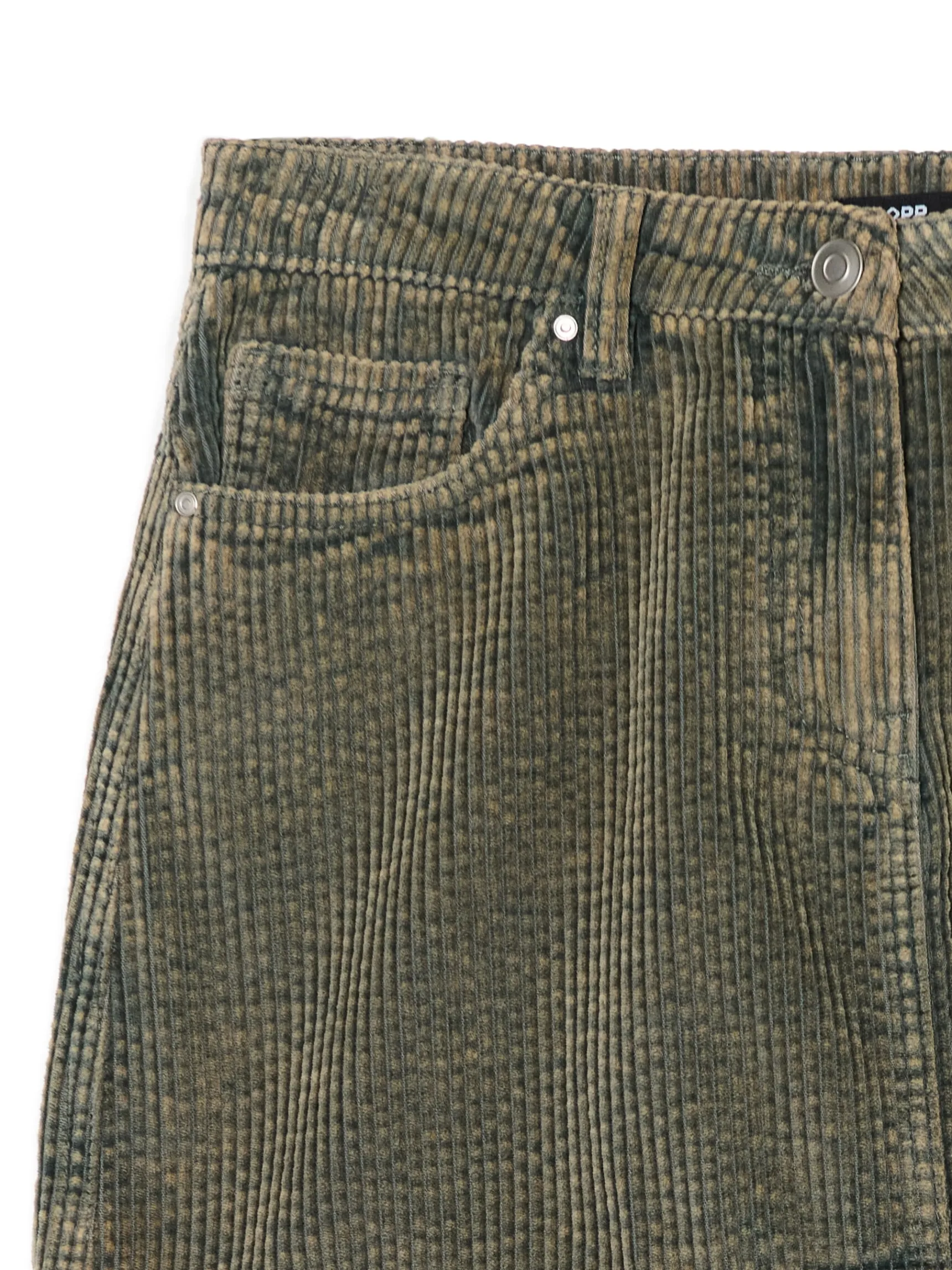 Discount Cropp Sztruksowa spódnica mini zielony