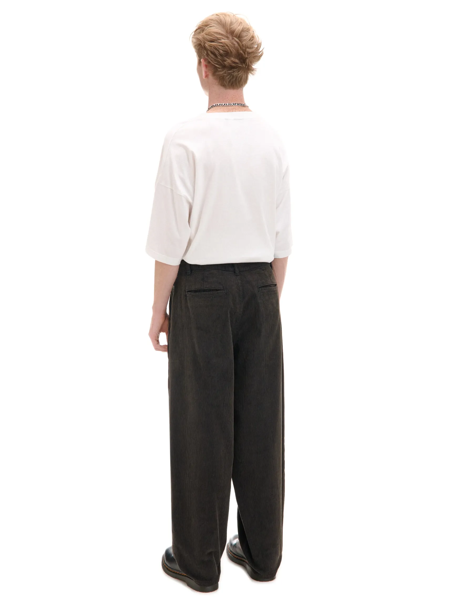 Best Cropp Sztruksowe szerokie spodnie chino brązowy