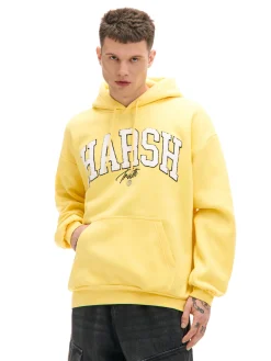 Sale Cropp Żółta bluza z aplikacją UNISEX żółty