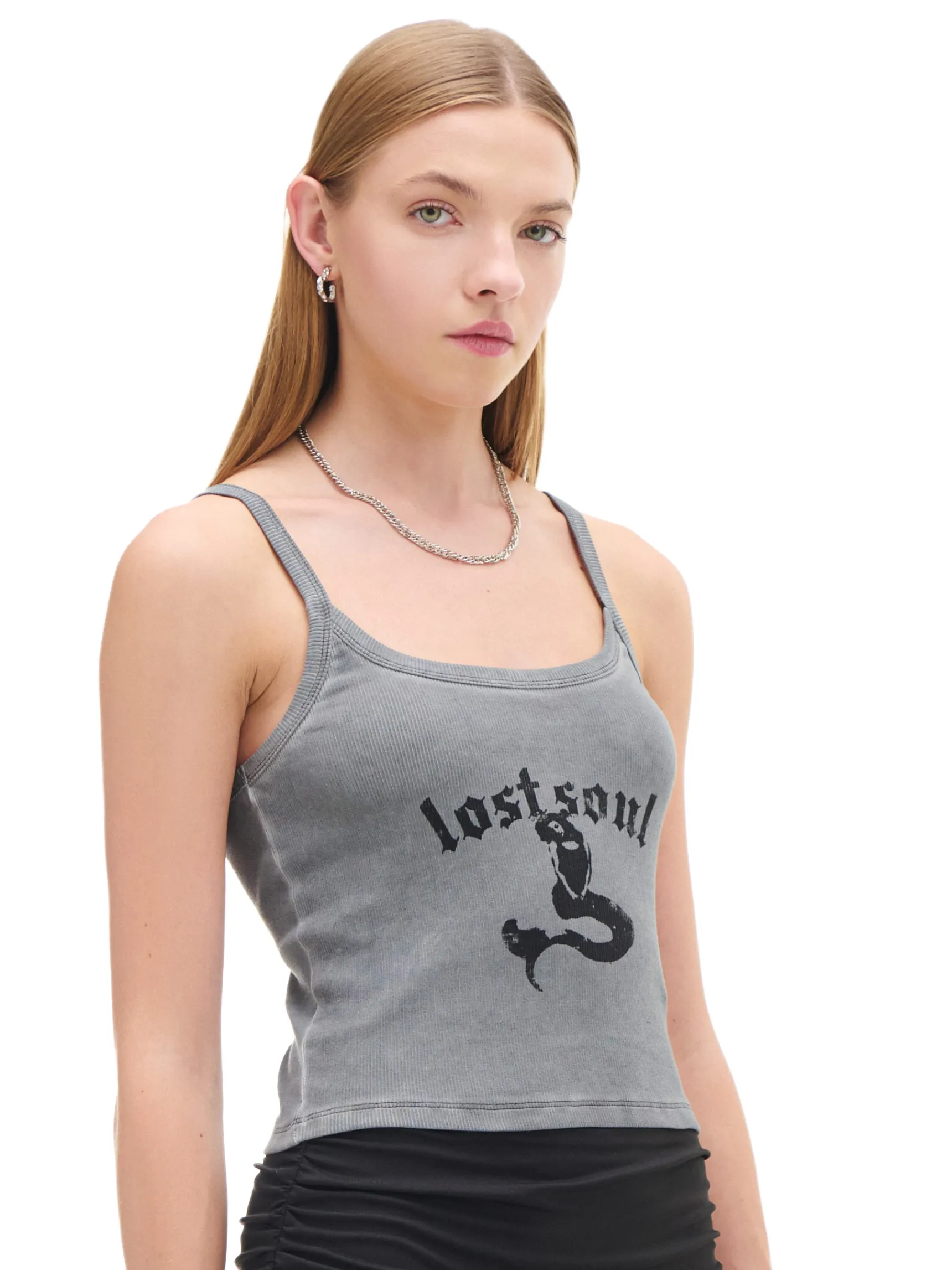 Outlet Cropp Top z motywem syreny szary