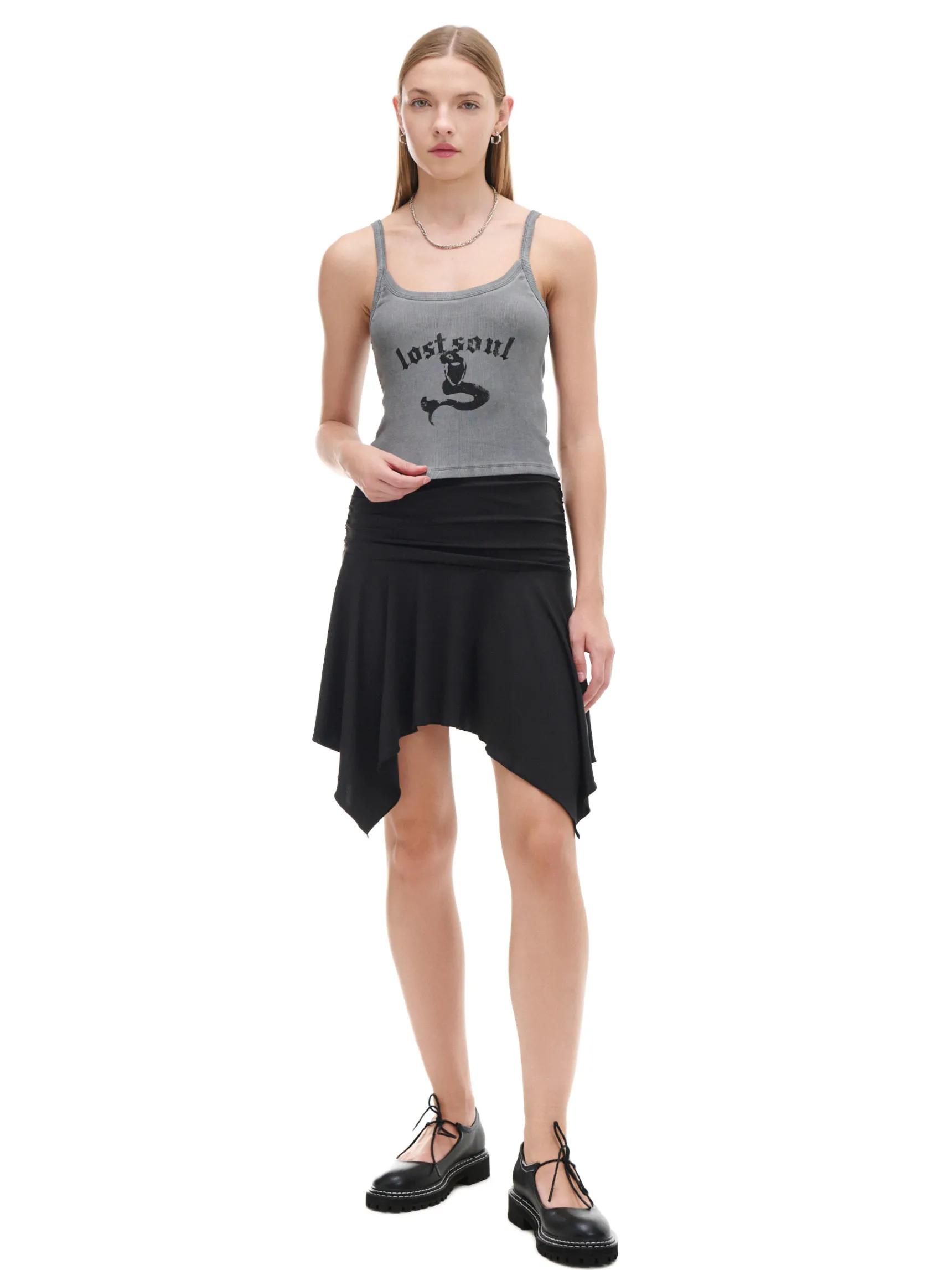 Outlet Cropp Top z motywem syreny szary