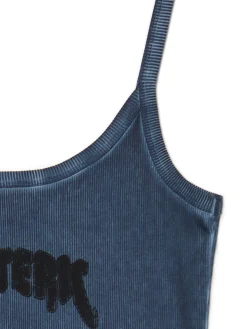 Clearance Cropp Top z napisem niebieski