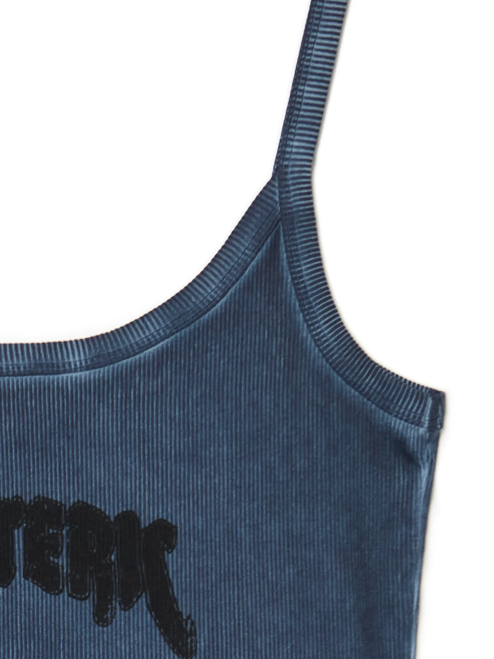 Clearance Cropp Top z napisem niebieski