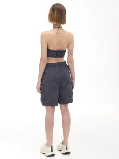 Fashion Cropp Top z regulacją fioletowy