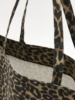 Outlet Cropp Torba shopper w panterkę brązowy