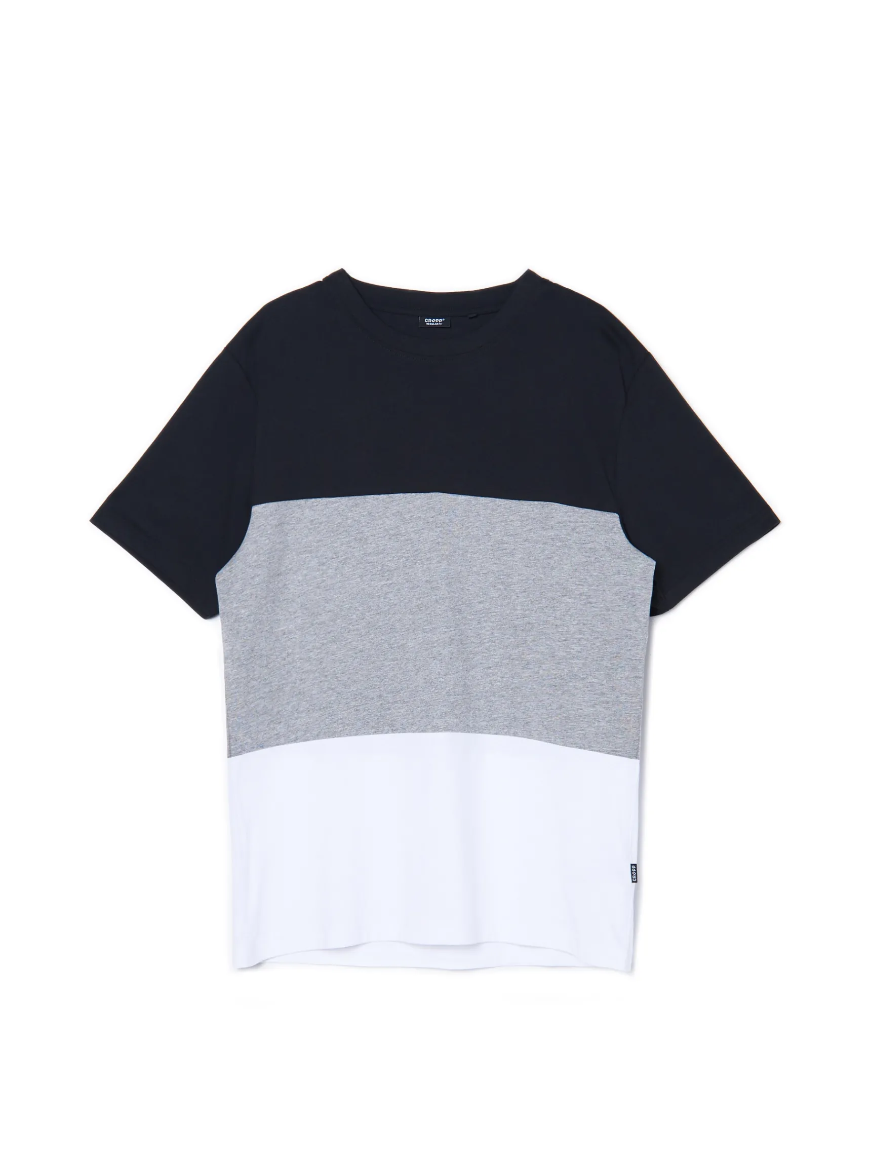 Clearance Cropp Trójkolorowa koszulka w pasy czarny