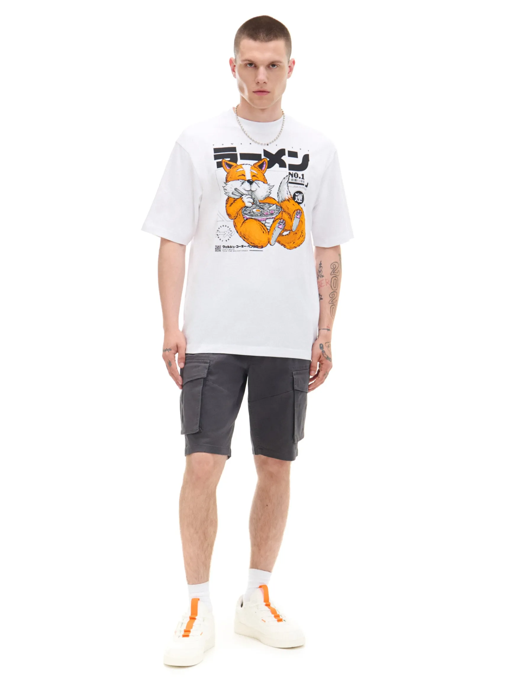 Fashion Cropp T-shirt comfort z nadrukiem biały