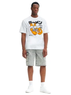Fashion Cropp T-shirt comfort z nadrukiem biały