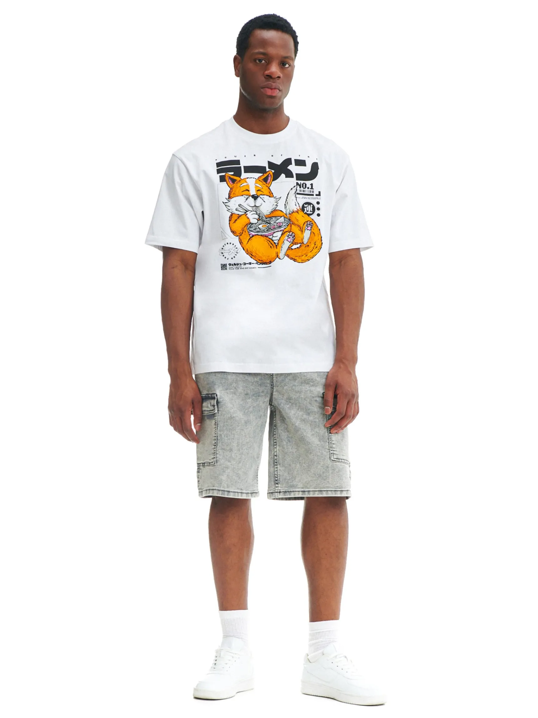 Fashion Cropp T-shirt comfort z nadrukiem biały