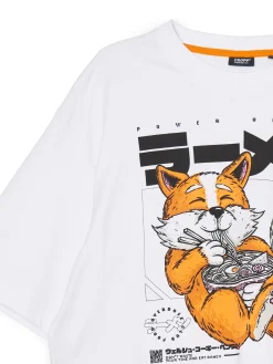 Fashion Cropp T-shirt comfort z nadrukiem biały