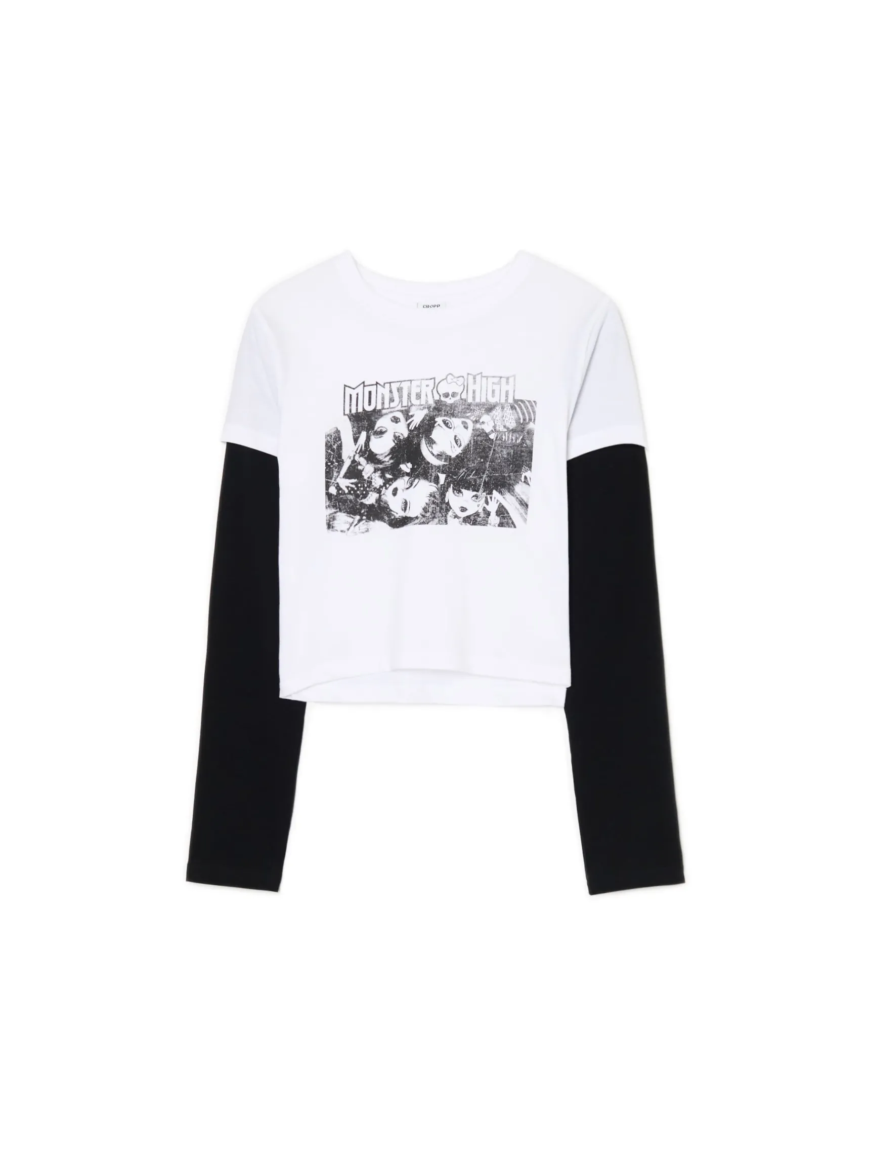 Clearance Cropp T-shirt longsleeve Monster High biały