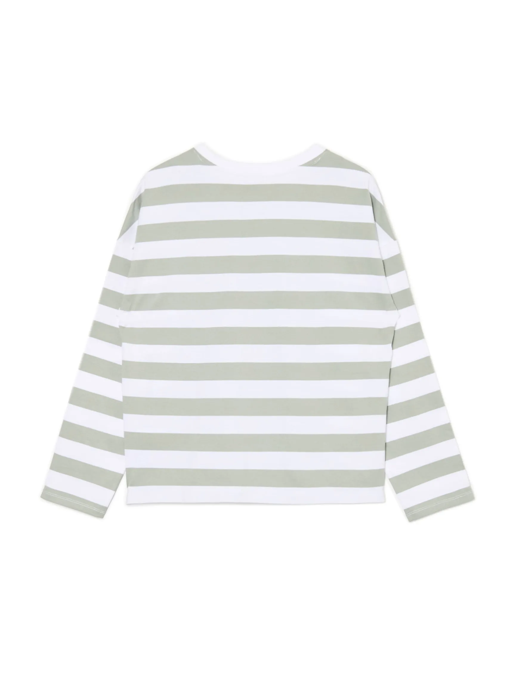 Clearance Cropp T-shirt longsleeve w paski UNISEX zielony