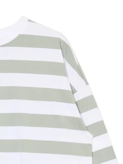 Clearance Cropp T-shirt longsleeve w paski UNISEX zielony