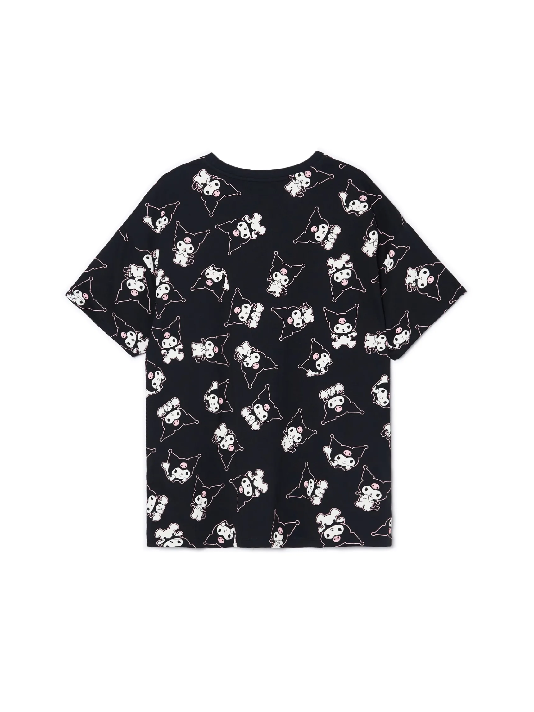 Fashion Cropp T-shirt oversize z nadrukiem Kuromi czarny