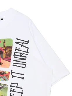 Fashion Cropp T-shirt oversize z nadrukiem biały