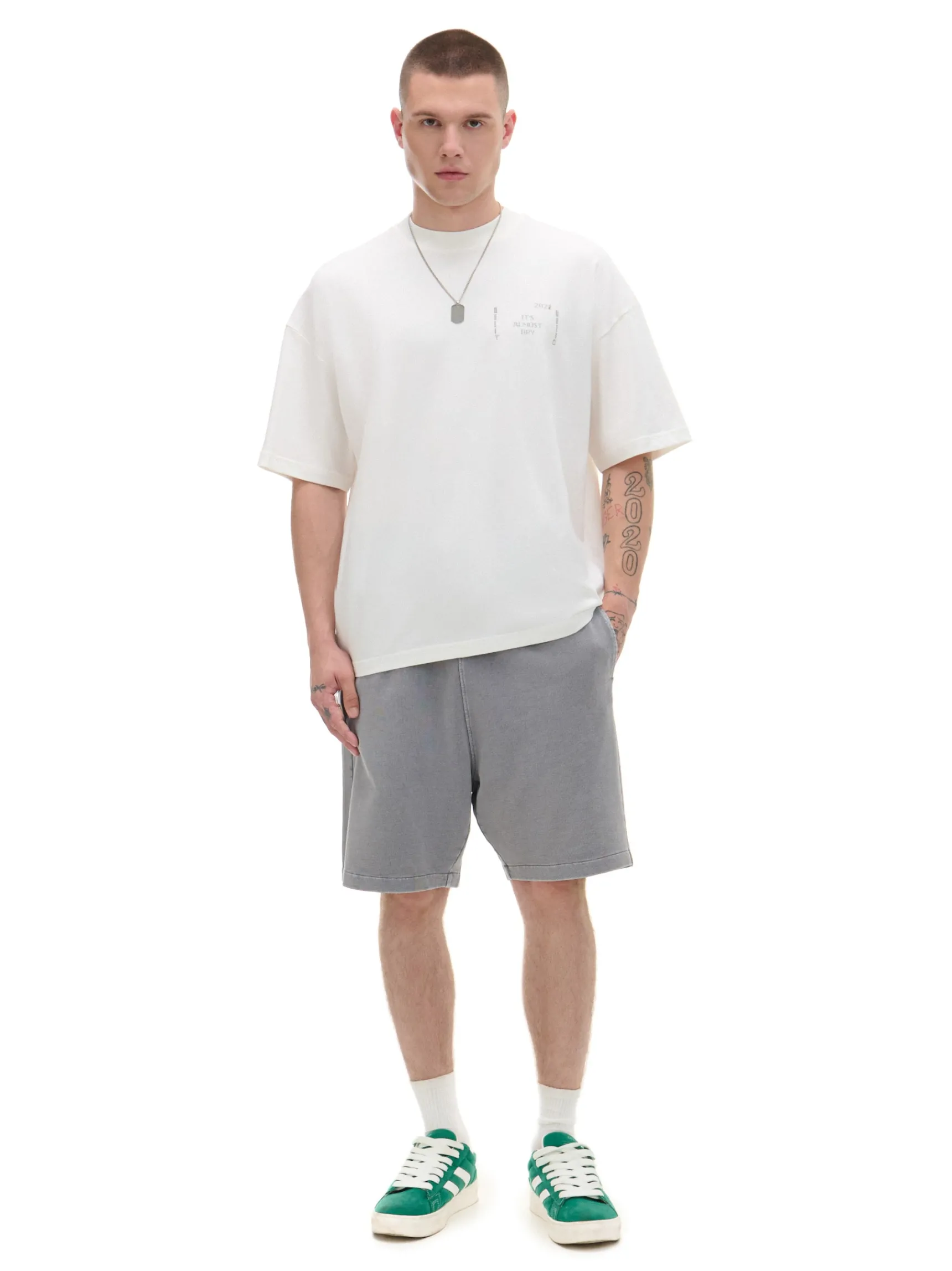 New Cropp T-shirt Pusha T. kremowy