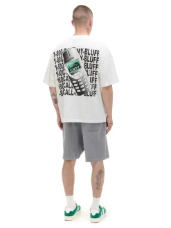 New Cropp T-shirt Pusha T. kremowy