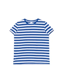 Sale Cropp T-shirt w e paski niebieski