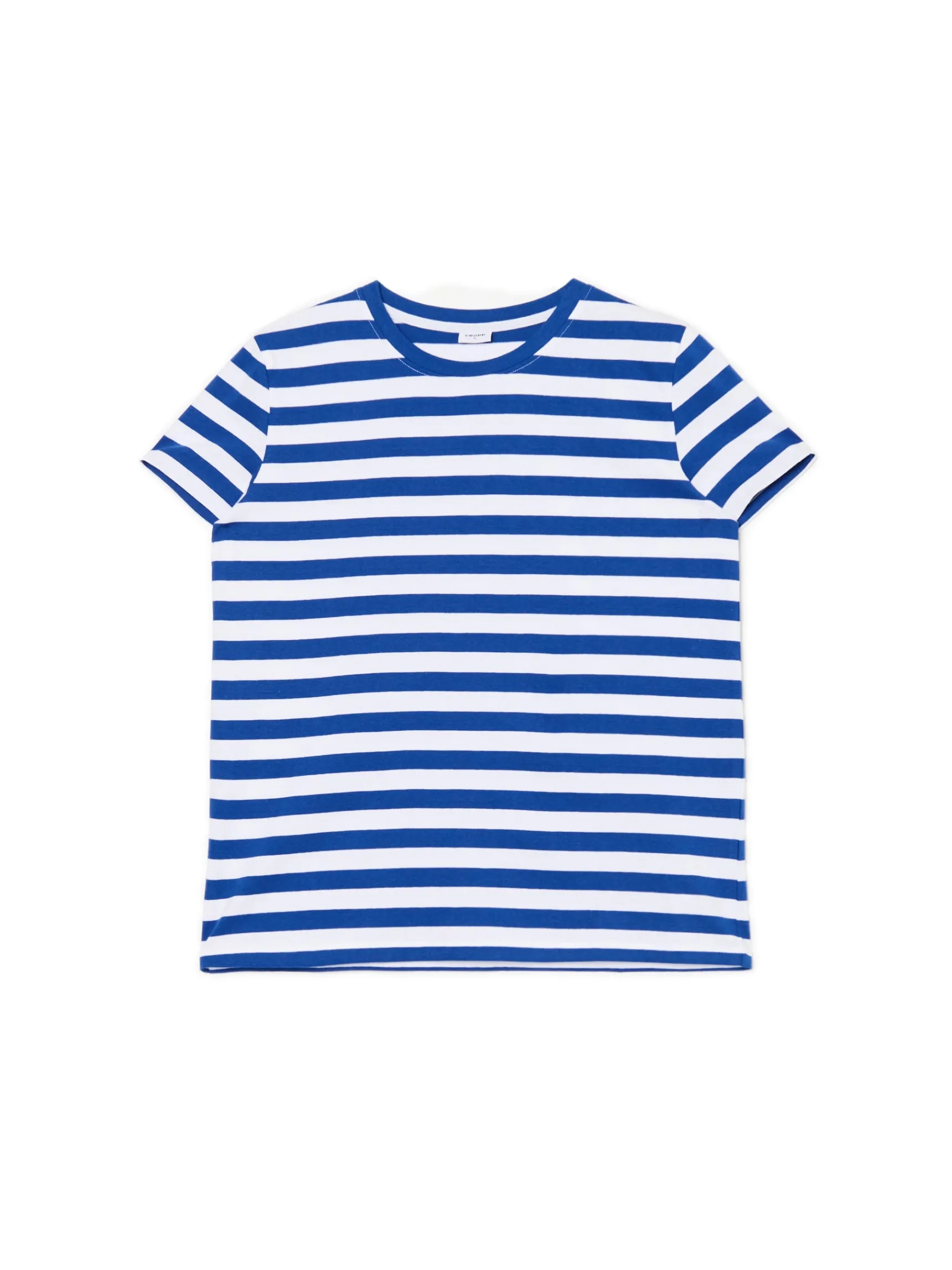 Sale Cropp T-shirt w e paski niebieski