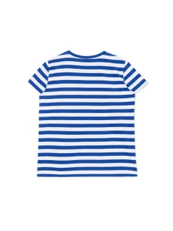 Sale Cropp T-shirt w e paski niebieski