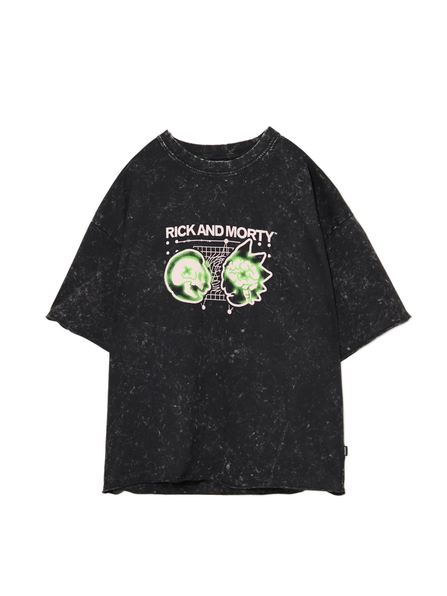 Discount Cropp T-shirt z efektem sprania Rick i Morty czarny