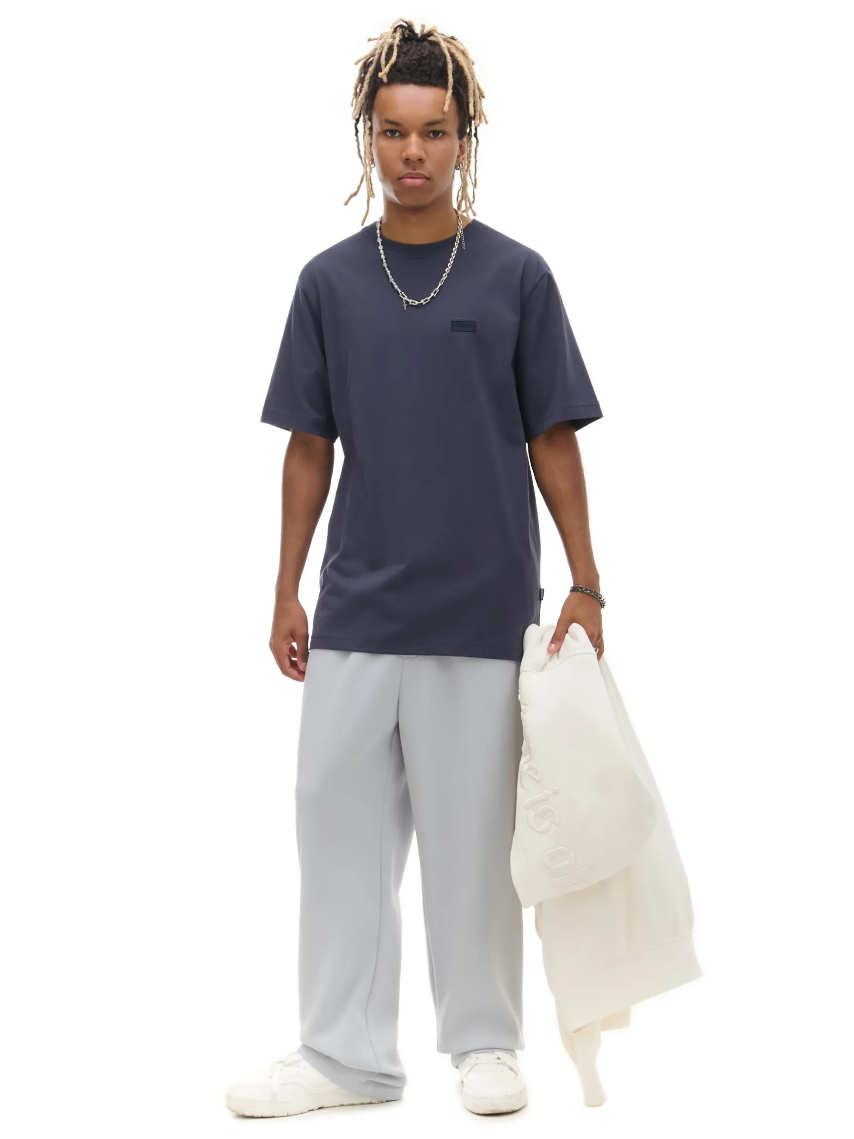 Sale Cropp T-shirt z haftem szary